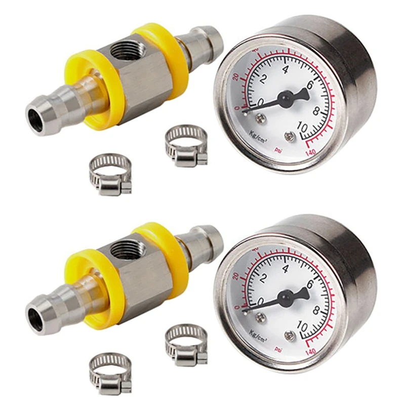 2X Универсальный манометр для топлива 1/8 NPT(140 Psi) с 3,5-дюймовым манометром топливной линии, датчиком давления, Т-образным адаптером
2X Универсальный манометр для топлива 1/8 NPT(140 Psi) с 3,5-дюймовым манометром топливной линии, датчиком давления, Т-образным адаптером