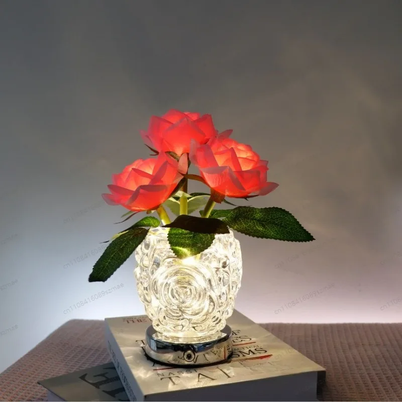 Champagne Rose LED Night Light Smart Voice Control Glass Table Lamp for Bedroom Living Room Desktop Home Decoration
Champagne Rose LED Night Light Smart Voice Control Glass Table Lamp for Bedroom Living Room Desktop Home Decoration