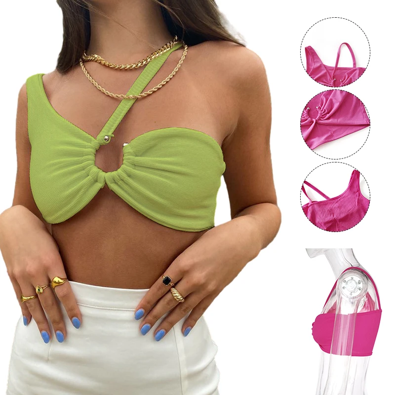 Women's Sexy One Shoulder Crop Top Cut Out O Ring Sleeveless Cami Tank for Underwear Nightclub Tops Outfit
Women's Sexy One Shoulder Crop Top Cut Out O Ring Sleeveless Cami Tank for Underwear Nightclub Tops Outfit