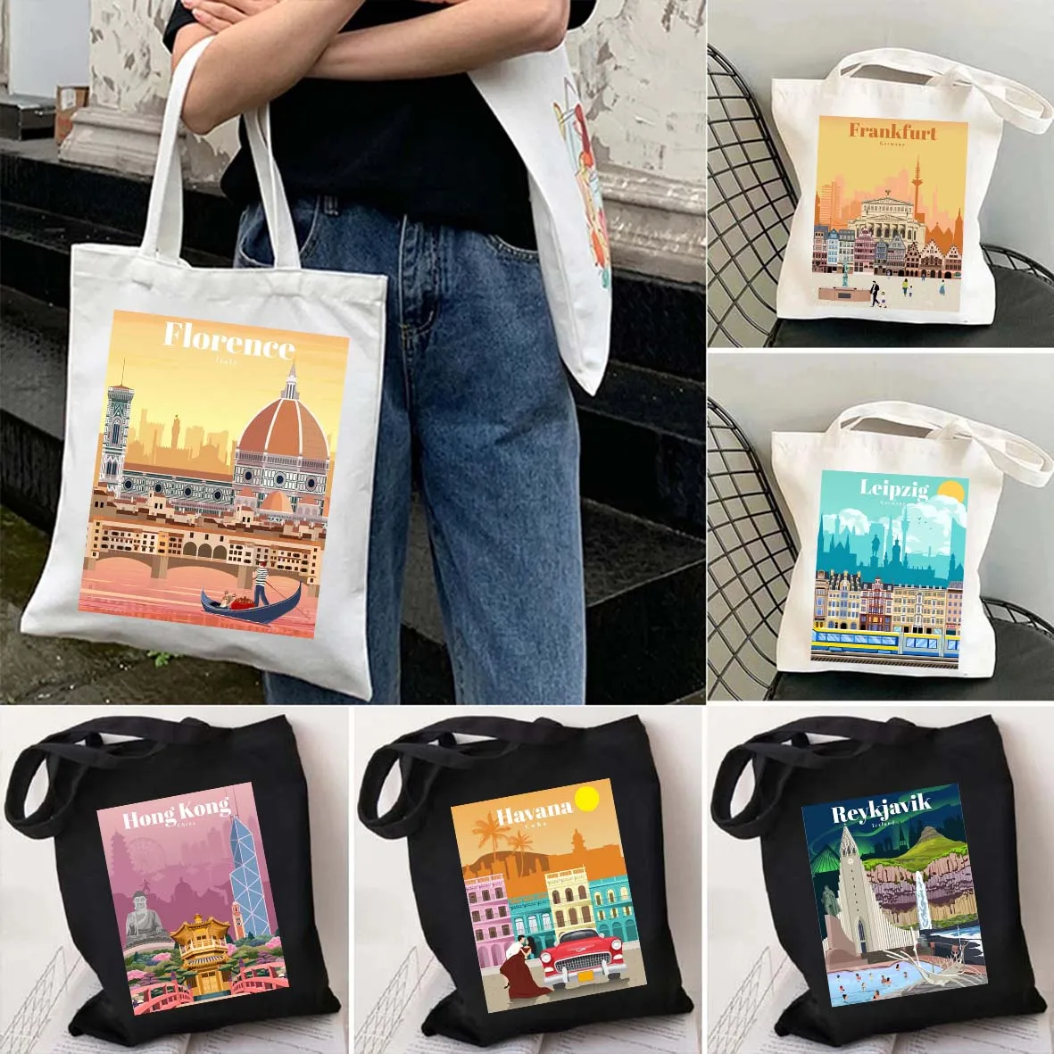 Florence Galway Havana Hong Kong Leipzig Hannover Glasgow Frankfurt Antwerp Fiji Shopping Tote Bag Girl Fashion Shopper Hand Bag
Florence Galway Havana Hong Kong Leipzig Hannover Glasgow Frankfurt Antwerp Fiji Shopping Tote Bag Girl Fashion Shopper Hand Bag