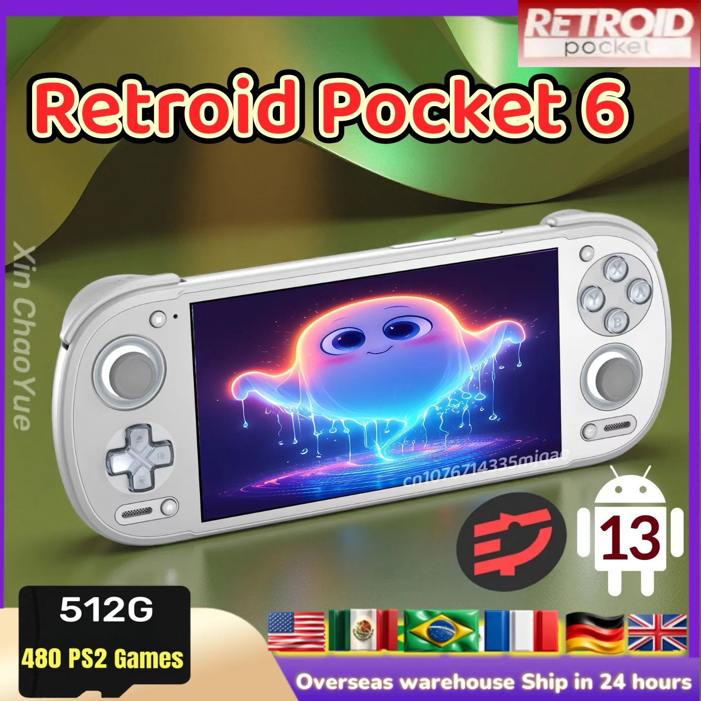 Retroid Pocket 6 Handheld Game Console Android 135.5 Inch 120Hz AMOLED Screen 6000mAh 8GEN2 Hall-Effect Trigger PS2 PSP Game RP6
Retroid Pocket 6 Handheld Game Console Android 135.5 Inch 120Hz AMOLED Screen 6000mAh 8GEN2 Hall-Effect Trigger PS2 PSP Game RP6