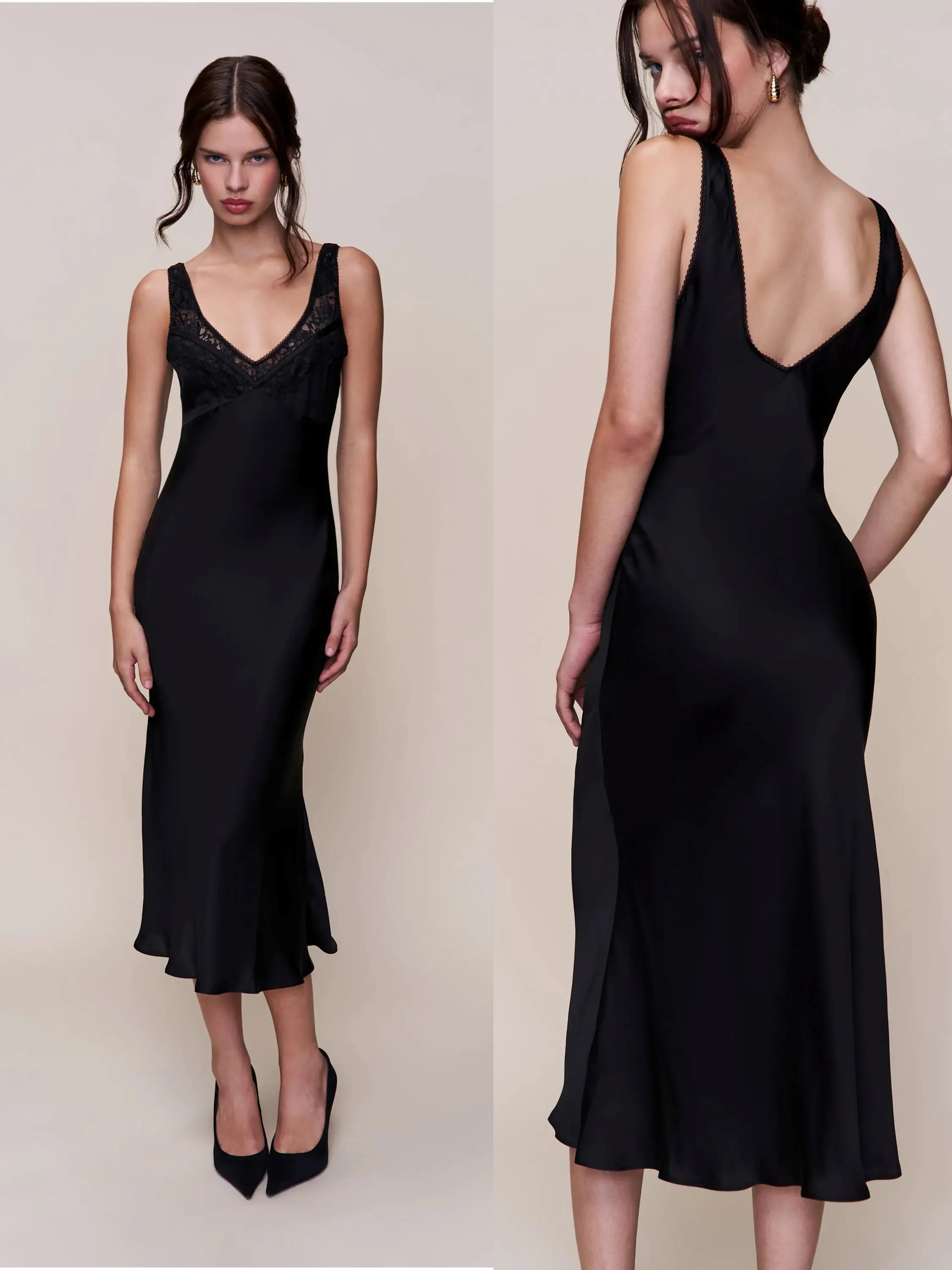 Guizi Black Lace Suspender Dress with Deep V-Neck Design, Sexy Backless Dress, Waist-Cinching Casual Long Dress, Evening Luxury Fashion Long Dress, Sexy Bodycon Dress
Guizi Black Lace Suspender Dress with Deep V-Neck Design, Sexy Backless Dress, Waist-Cinching Casual Long Dress, Evening Luxury Fashion Long Dress, Sexy Bodycon Dress