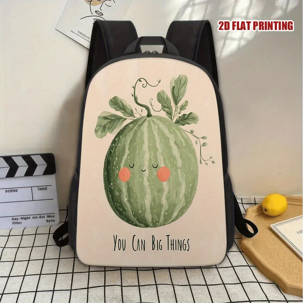 A practical and fun watermelon-themed 2D flat print backpack - a spacious travel shoulder bag with washable zipper closure
A practical and fun watermelon-themed 2D flat print backpack - a spacious travel shoulder bag with washable zipper closure