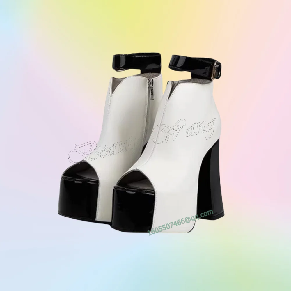 Black White Peep Toe Pumps Platform Ankle Buckle Side Zipper Chunky Heel Shoes for Women Wedding Shoes 2025 Zapatillas Mujer
Black White Peep Toe Pumps Platform Ankle Buckle Side Zipper Chunky Heel Shoes for Women Wedding Shoes 2025 Zapatillas Mujer