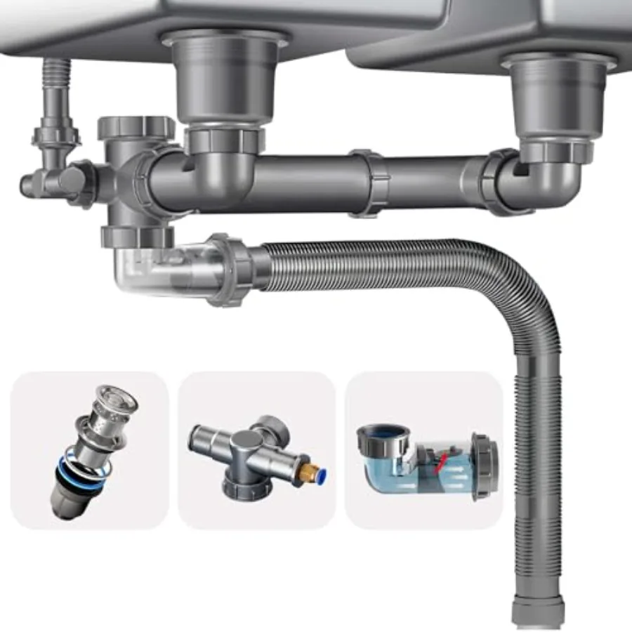 Space Saving chen Expandable Flexible 1 1/2" P-Trap Pipe 3-1/2 Inch Assembly with 4-Way Fitting Adapter for Dishwasher
Space Saving chen Expandable Flexible 1 1/2" P-Trap Pipe 3-1/2 Inch Assembly with 4-Way Fitting Adapter for Dishwasher
