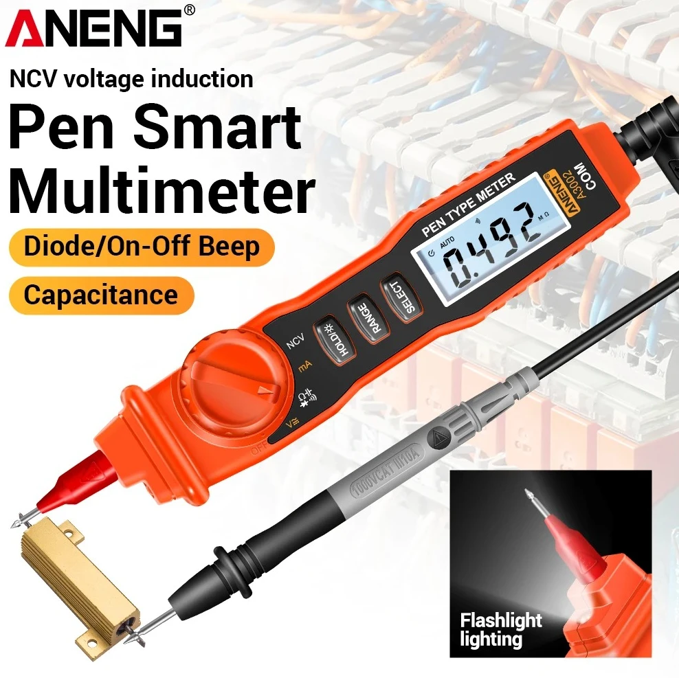 Digital Smart Multimeter Pen Tester ANENG A3002 Voltage Current Zero live Detection NCV Voltage Induction Profesional Electricia
Digital Smart Multimeter Pen Tester ANENG A3002 Voltage Current Zero live Detection NCV Voltage Induction Profesional Electricia