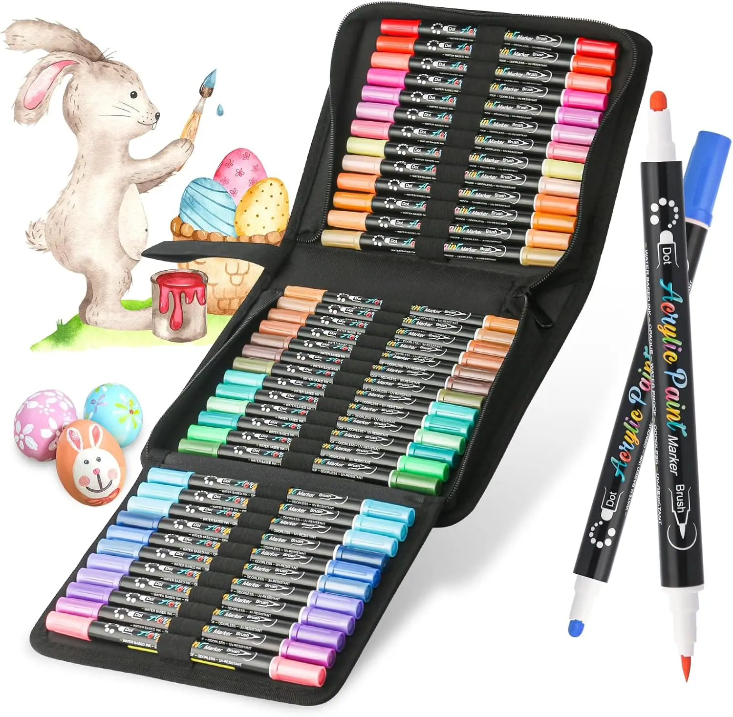 48 Colors Dual Tip Acrylic Markers Paint Pens, Halloween Pumpkin Painting Fine & Brush Tip Acrylic Paint Pen For Kids Adults
48 Colors Dual Tip Acrylic Markers Paint Pens, Halloween Pumpkin Painting Fine & Brush Tip Acrylic Paint Pen For Kids Adults
