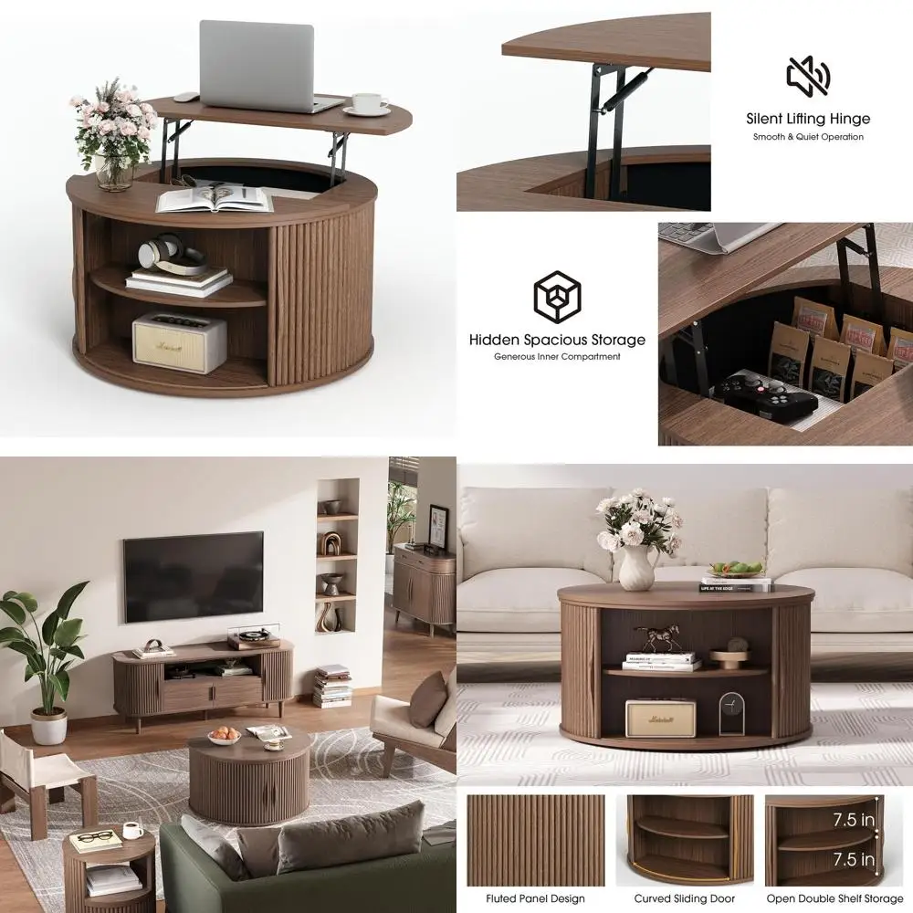 Mid-Century Modern 31.5 Walnut Coffee Table with Lift-Top and Hidden Storage for Living Room
Mid-Century Modern 31.5 Walnut Coffee Table with Lift-Top and Hidden Storage for Living Room