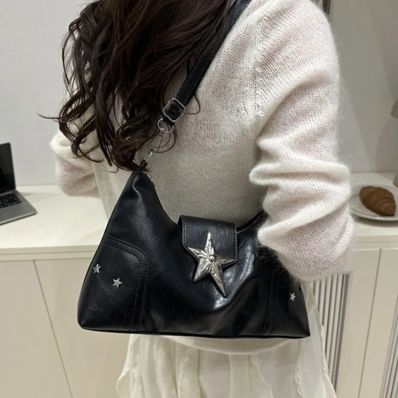 Y2K Korean Gothic Star Girl Black Bag Aesthetic Vintage Fairy Grunge Punk Goth Purse Shoulder Handbags Bucket Tote Bags Women
Y2K Korean Gothic Star Girl Black Bag Aesthetic Vintage Fairy Grunge Punk Goth Purse Shoulder Handbags Bucket Tote Bags Women