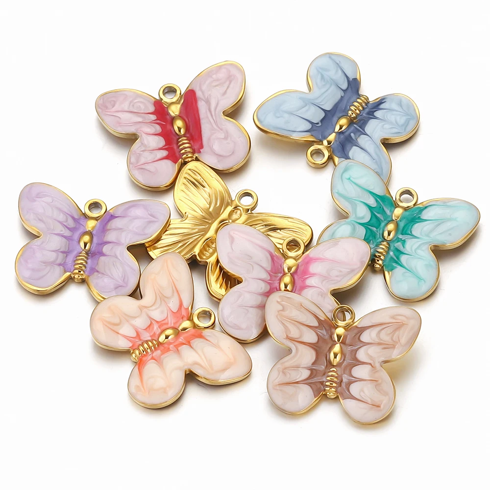 4pcs Stainless Steel Pendant Connectors Gold Plated Enamel Butterfly for DIY Necklaces Earrings Gifts Jewelry Making Accessories
4pcs Stainless Steel Pendant Connectors Gold Plated Enamel Butterfly for DIY Necklaces Earrings Gifts Jewelry Making Accessories