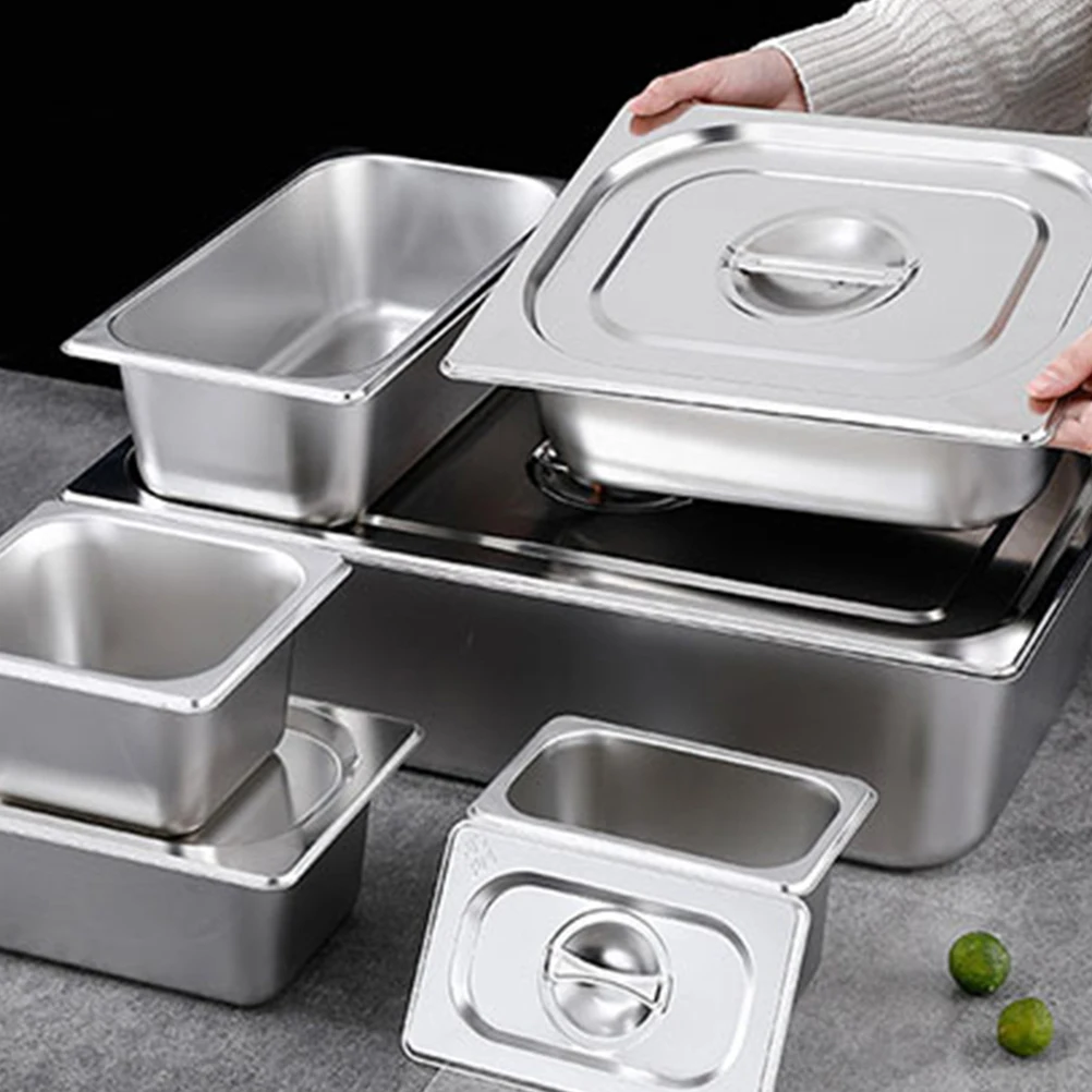 2 Set Steel Buffet Trays Rectangular Food Serving Plates Lids 07 12 15cm Restaurant Pans Buffet Stainless Steel Tray Easy Clean
2 Set Steel Buffet Trays Rectangular Food Serving Plates Lids 07 12 15cm Restaurant Pans Buffet Stainless Steel Tray Easy Clean