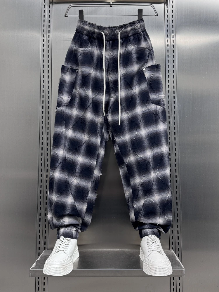 Trendy Korean Version Loose Men's Youth Original Plaid Pants Spring Summer Casual Long Trousers Elastic Waisand Cargo kets
Trendy Korean Version Loose Men's Youth Original Plaid Pants Spring Summer Casual Long Trousers Elastic Waisand Cargo kets