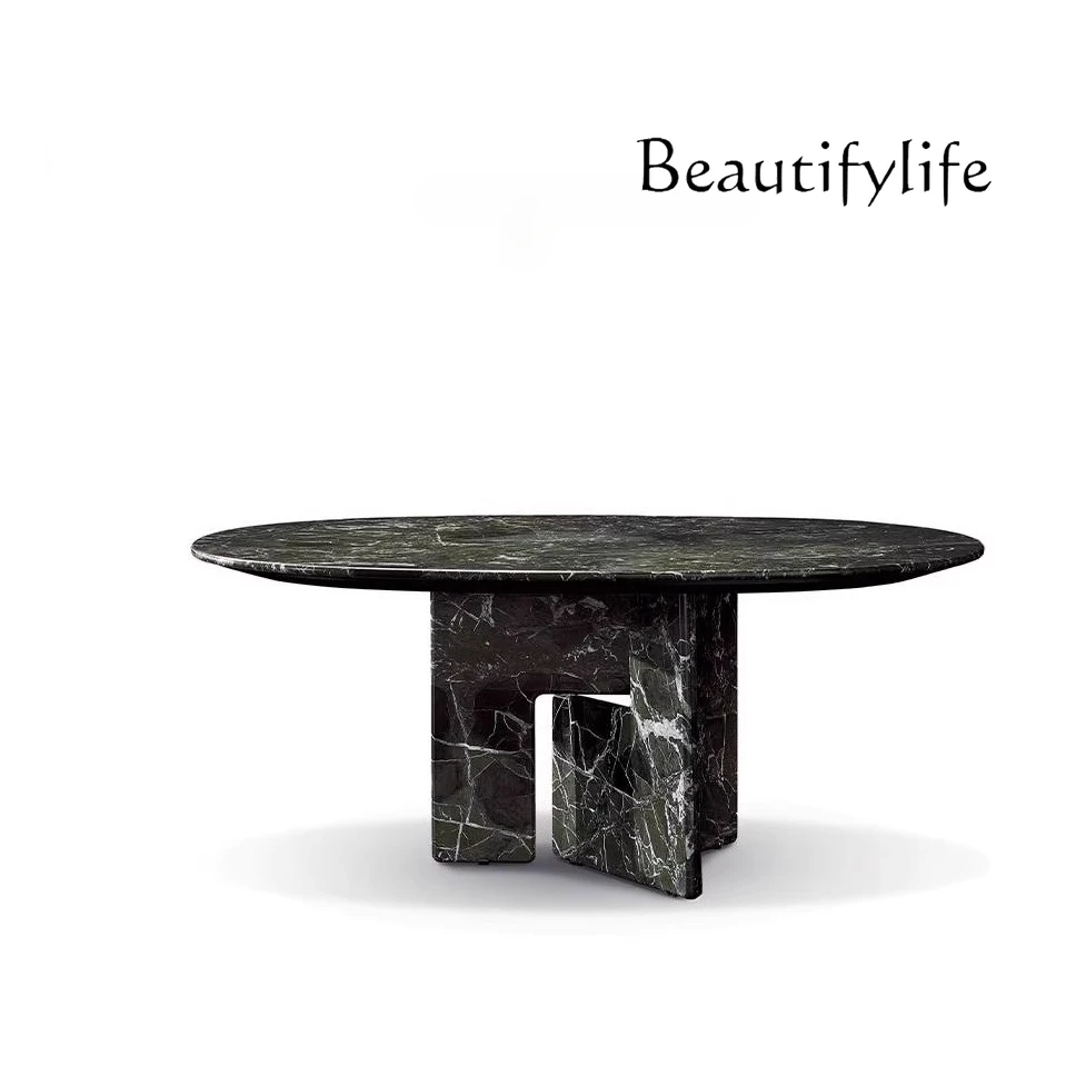 Italian minimalist new villa large flat high-end custom natural marble luxury stone dining table
Italian minimalist new villa large flat high-end custom natural marble luxury stone dining table