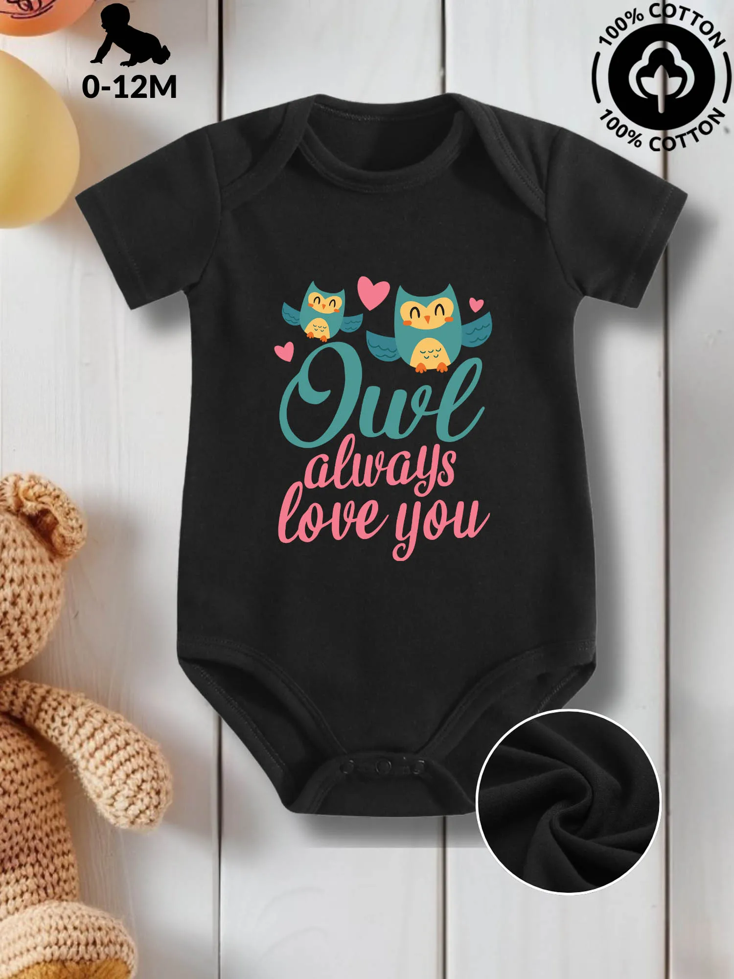 Owl Always Love You Unisex Baby Crawling Suit, Pure Cotton Skin Care Onesie, All-Season Wear Black Bodysuit 190GSM
Owl Always Love You Unisex Baby Crawling Suit, Pure Cotton Skin Care Onesie, All-Season Wear Black Bodysuit 190GSM