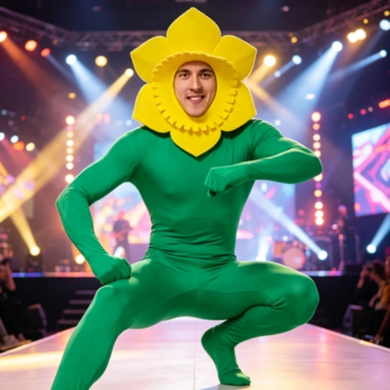 Men Sunflower Costume Suit Novelty Funny Design Stage Party Cosplay Walking Show Performance Wear
Men Sunflower Costume Suit Novelty Funny Design Stage Party Cosplay Walking Show Performance Wear