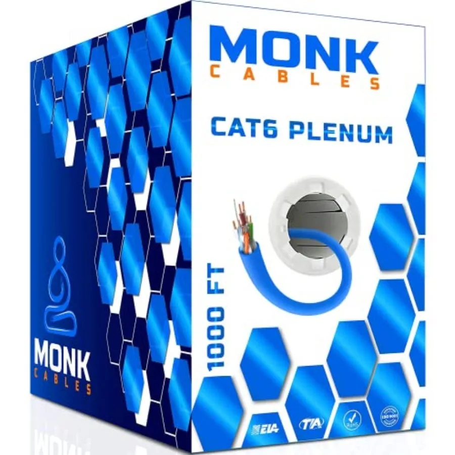 CAT6 Plenum Cable 1000ft UTP, 23AWG, 550MHz DSX-8000 Certified Most Certified Cable of The Whole Market Blue
CAT6 Plenum Cable 1000ft UTP, 23AWG, 550MHz DSX-8000 Certified Most Certified Cable of The Whole Market Blue