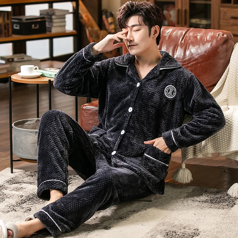 Newest Men's Winter Thicken Warm Flannel Pajamas Sets Male Long Sleeve Plus Size Pajamas Sleepwear Homewear Casual Pyjama Pijama
Newest Men's Winter Thicken Warm Flannel Pajamas Sets Male Long Sleeve Plus Size Pajamas Sleepwear Homewear Casual Pyjama Pijama