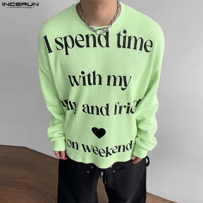 Мужская футболка INCERUN с принтом, круглым вырезом и длинным рукавом, повседневная, свободного кроя, в корейском стиле, уличная мода, мужская одежда 2026
Мужская футболка INCERUN с принтом, круглым вырезом и длинным рукавом, повседневная, свободного кроя, в корейском стиле, уличная мода, мужская одежда 2026