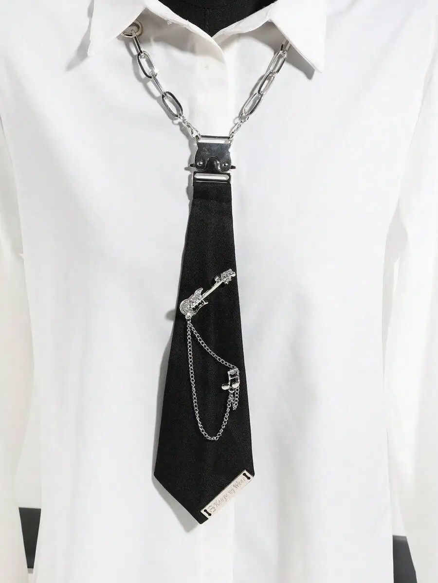 Metal Chain Guitar Pendant Neck Tie Clip For Men Women Fashion Accessory
Metal Chain Guitar Pendant Neck Tie Clip For Men Women Fashion Accessory