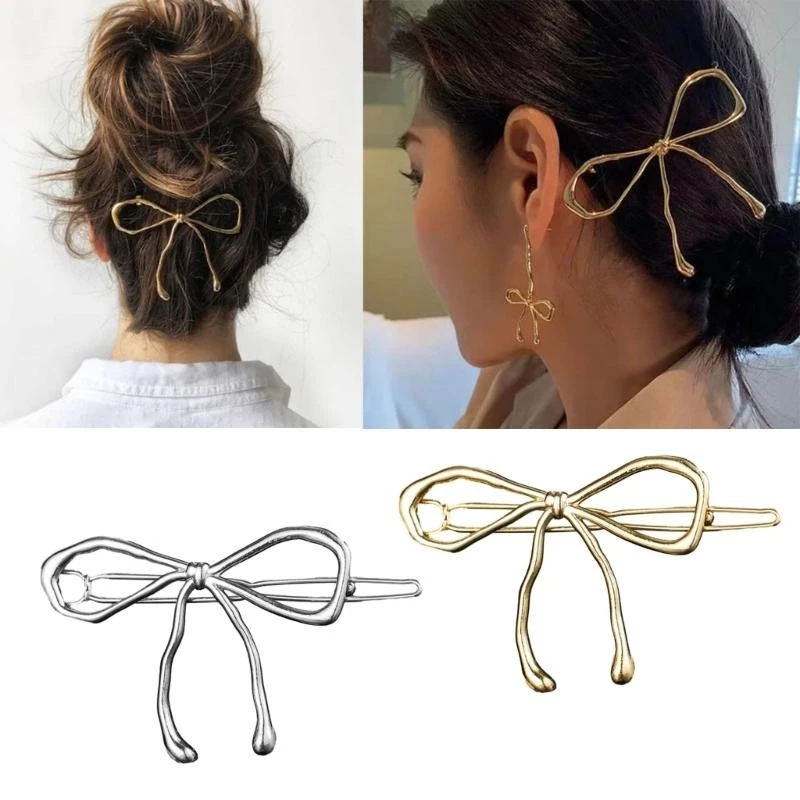 Trendy Bowknot Hairpin Elegant Metal Hollow Barrettes Fashionable Hair Accessories for Women Versatile Hairpins Jewelry 15UB
Trendy Bowknot Hairpin Elegant Metal Hollow Barrettes Fashionable Hair Accessories for Women Versatile Hairpins Jewelry 15UB