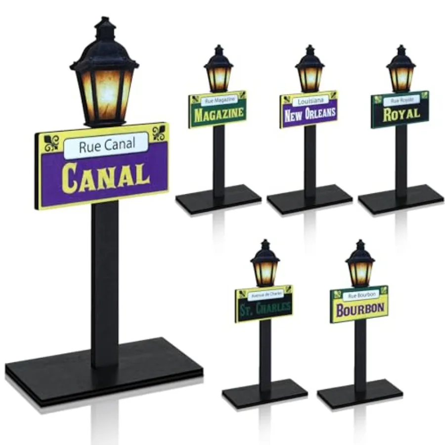 6Pcs Mardi Gras Decorations New Orleans Street Signs Lamp Post Centerpiece Wooden Desktop Lamp Post Street Party Supplies Mardi
6Pcs Mardi Gras Decorations New Orleans Street Signs Lamp Post Centerpiece Wooden Desktop Lamp Post Street Party Supplies Mardi
