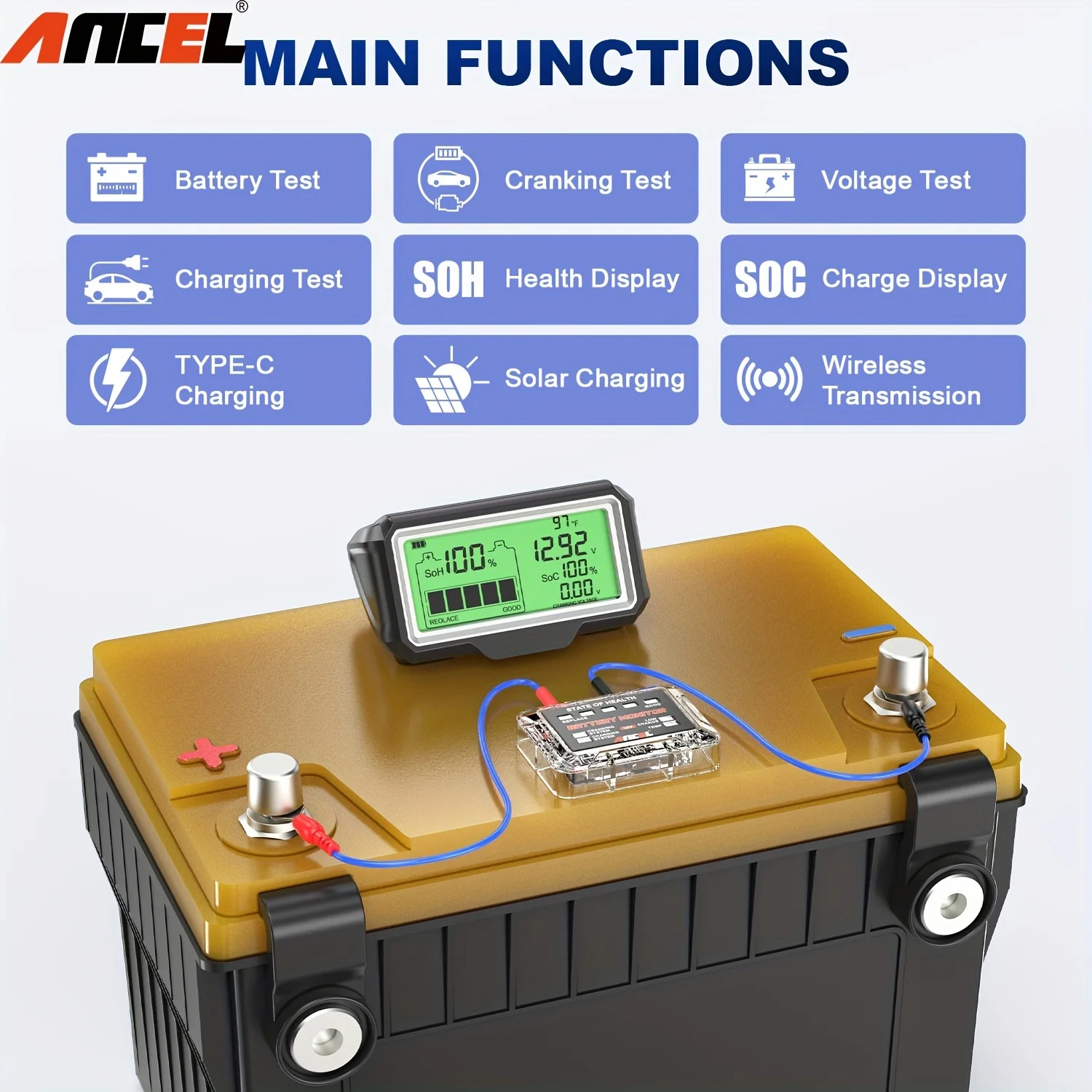BM200 PRO 12V Car Battery Capacity Tester Monitor LED Display SOH SOC Battery Health Analyzer Auto Tester Tools
BM200 PRO 12V Car Battery Capacity Tester Monitor LED Display SOH SOC Battery Health Analyzer Auto Tester Tools