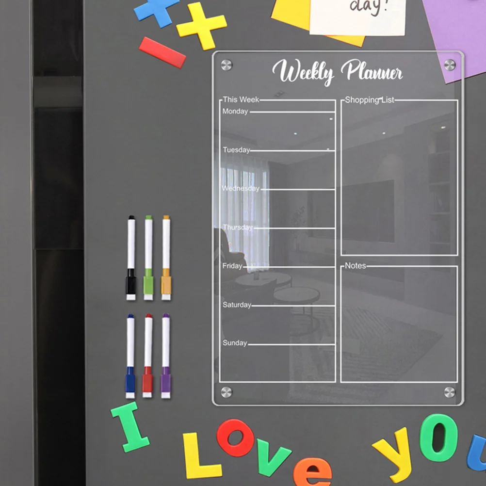Acrylic Weekly Planner Magnetic Reminder Whiteboard Calendar Kitchen Refrigerators Practical Dry Erase Clear for
Acrylic Weekly Planner Magnetic Reminder Whiteboard Calendar Kitchen Refrigerators Practical Dry Erase Clear for