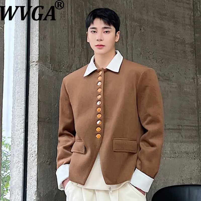 WVGA Зимний новый мужской шерстяной винтажный модный пиджак с длинными рукавами и пуговицами, нишевый шикарный повседневный костюм с отложным воротником, пальто W14374
WVGA Зимний новый мужской шерстяной винтажный модный пиджак с длинными рукавами и пуговицами, нишевый шикарный повседневный костюм с отложным воротником, пальто W14374
