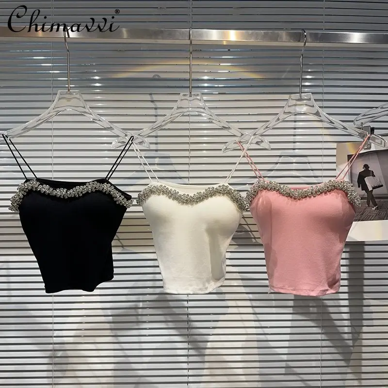 Ladies Crop Top 2023 Summer New Elegant Socialite Rhinestone Lace Elastic Quick-Drying Breathable Chest Pad Camisole Women Tank
Ladies Crop Top 2023 Summer New Elegant Socialite Rhinestone Lace Elastic Quick-Drying Breathable Chest Pad Camisole Women Tank