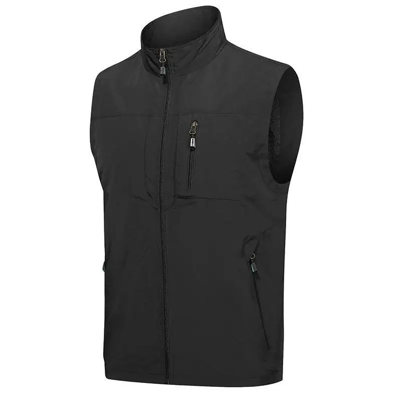Men's Stand Collar Full Zip Sleeveless Vest Multi Zippered Pocket Loose Fit Casual Waistcoat for Outdoor Hiking Fishing Outfits
Men's Stand Collar Full Zip Sleeveless Vest Multi Zippered Pocket Loose Fit Casual Waistcoat for Outdoor Hiking Fishing Outfits