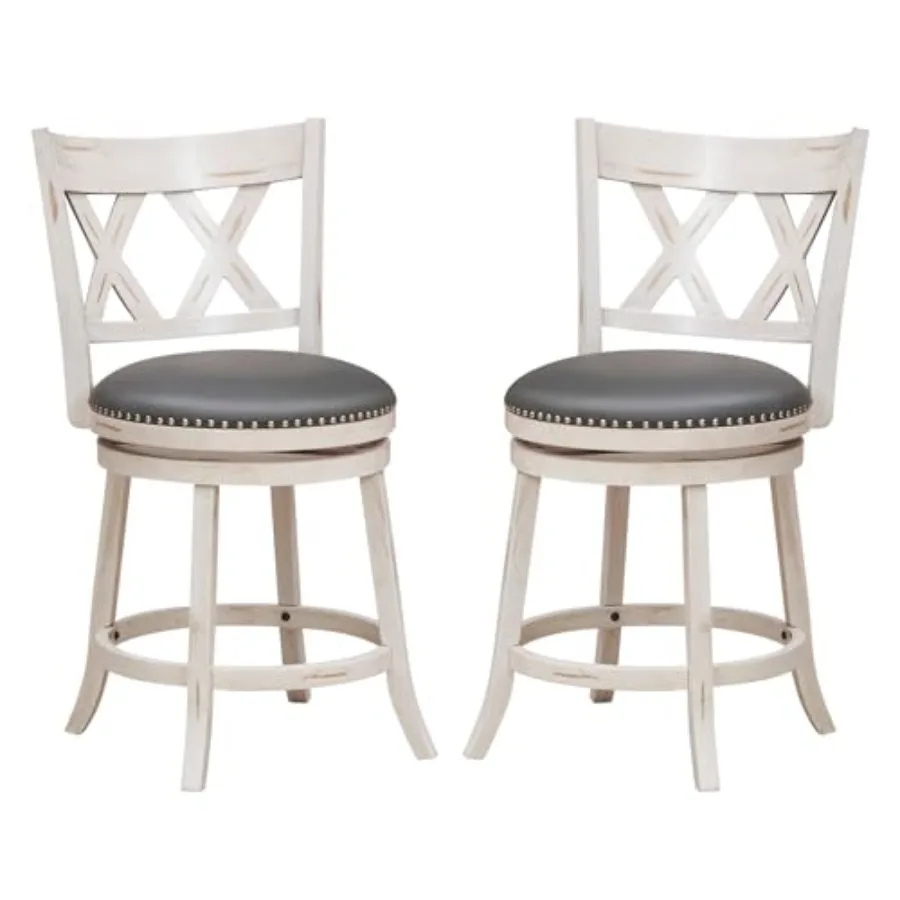 25.5" Bar Stools Set of 2, Swivel Counter Height Stools w/Back, 20" Wide Padded Seat, Rubber Wood Frame, Armless Farmhouse Bars
25.5" Bar Stools Set of 2, Swivel Counter Height Stools w/Back, 20" Wide Padded Seat, Rubber Wood Frame, Armless Farmhouse Bars