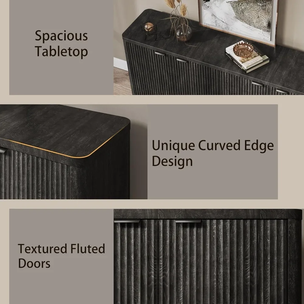 Sideboard Buffet Cabinet with Storage, 65 Modern Fluted Credenza Accent Coffee Bar Console Table with Doors & Adjustable
Sideboard Buffet Cabinet with Storage, 65 Modern Fluted Credenza Accent Coffee Bar Console Table with Doors & Adjustable