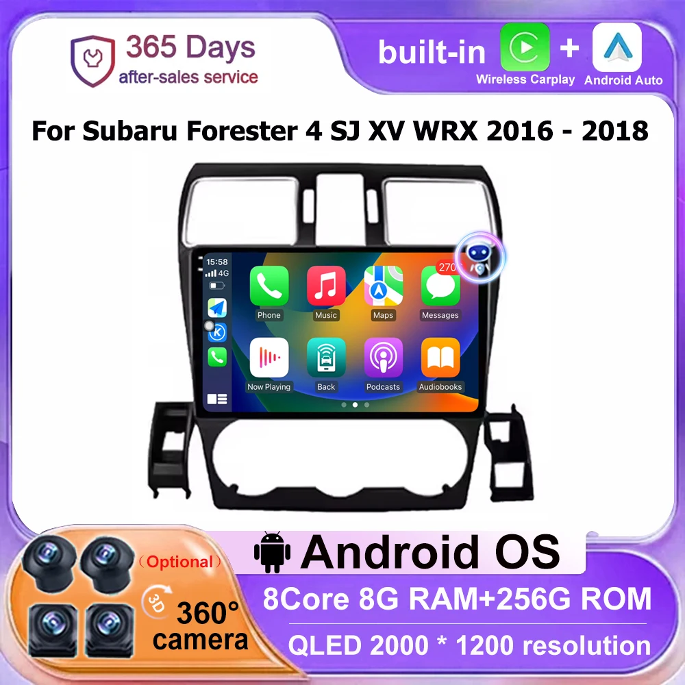 Wireless Carplay For Subaru Forester 4 SJ XV WRX 2016 - 2018 Android Auto Car Radio Stereo GPS Multimedia Player 4G WIFI BT DSP
Wireless Carplay For Subaru Forester 4 SJ XV WRX 2016 - 2018 Android Auto Car Radio Stereo GPS Multimedia Player 4G WIFI BT DSP