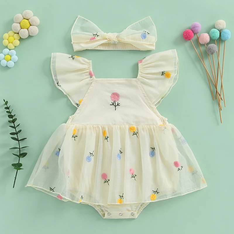 2025-02-06 Lioraitiin Baby Girls Summer Romper Dress Flying Sleeve Flower Embroidery Jumpsuit with Headband
2025-02-06 Lioraitiin Baby Girls Summer Romper Dress Flying Sleeve Flower Embroidery Jumpsuit with Headband