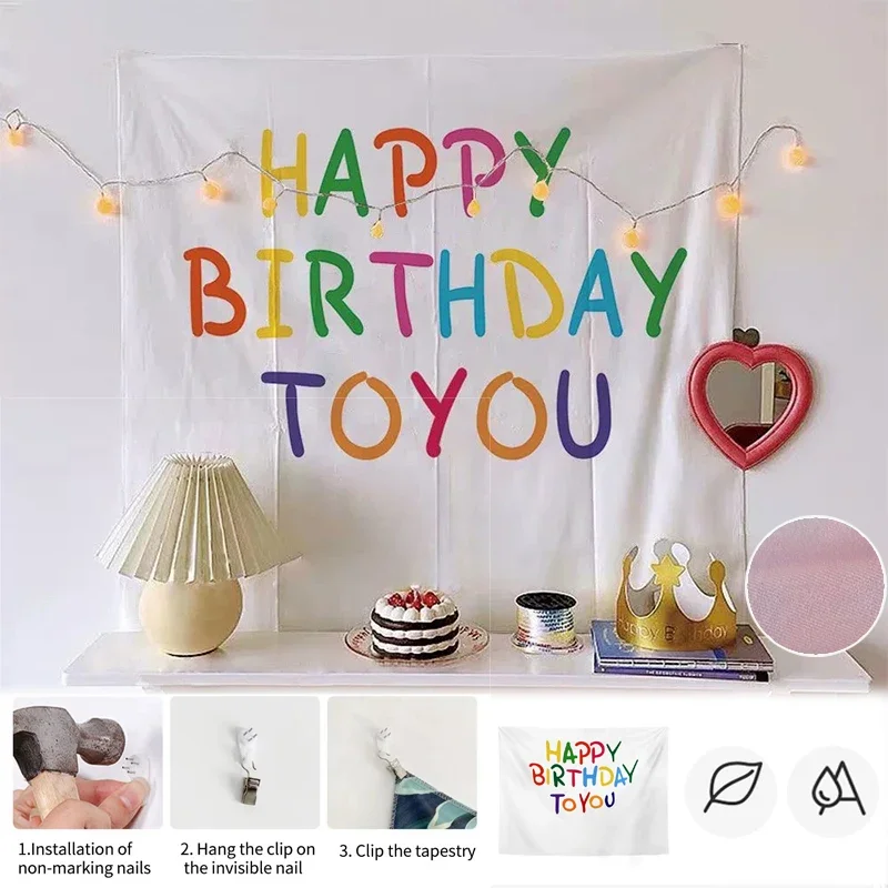 Happy Birthday Background Tapestry Cloth soft Cute Children's Room Wall Decoration Kids' Dormitory Cartoons Home Party Decor
Happy Birthday Background Tapestry Cloth soft Cute Children's Room Wall Decoration Kids' Dormitory Cartoons Home Party Decor