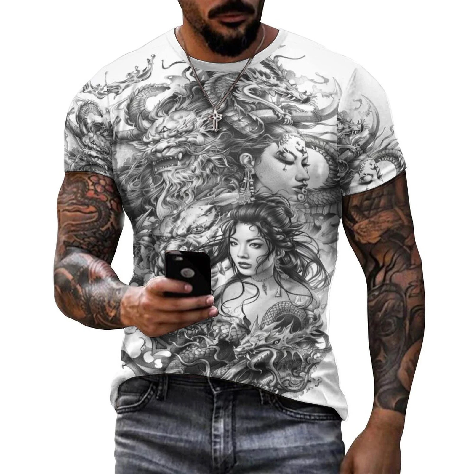 2024 Men's 3D Graffiti Ancient Mythical Pattern T-shirt, Casual Cool Micro Stretch Breathable T-shirt, Outdoor Summer Men's Wear
2024 Men's 3D Graffiti Ancient Mythical Pattern T-shirt, Casual Cool Micro Stretch Breathable T-shirt, Outdoor Summer Men's Wear