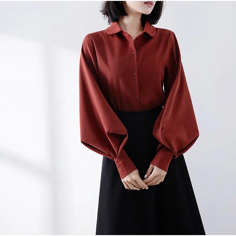 2024 Autumn Winter New Korean Loose Peter Pan Collar Lantern Sleeve Women Shirt Solid Casual Elegant Lady Blouse Fashion 31189
2024 Autumn Winter New Korean Loose Peter Pan Collar Lantern Sleeve Women Shirt Solid Casual Elegant Lady Blouse Fashion 31189