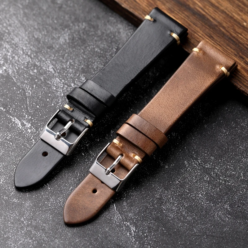 Handmade Top layer cowhide strap, 18 19 20 21 22MM black brown leather vintage strap, ultra-thin and soft Watchband
Handmade Top layer cowhide strap, 18 19 20 21 22MM black brown leather vintage strap, ultra-thin and soft Watchband