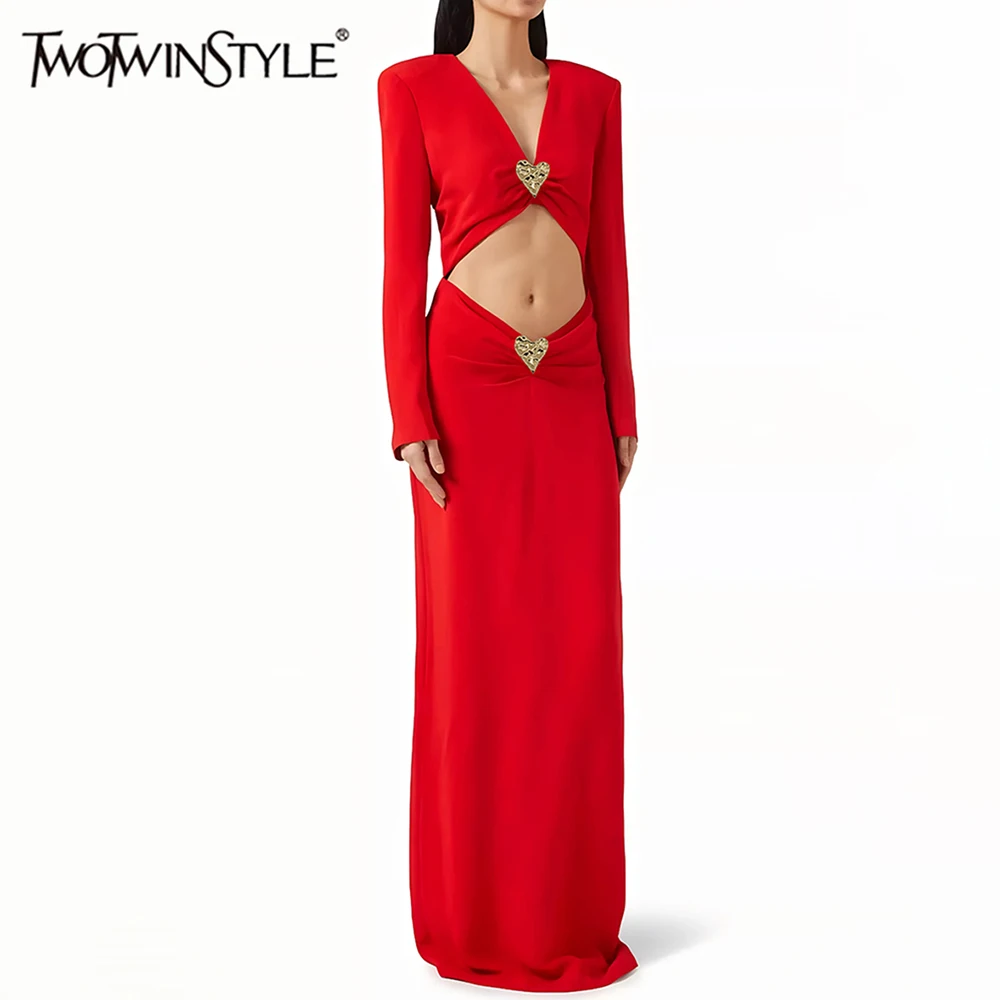 TWOTWINSTYLE однотонные сексуальные утягивающие ажурные платья для женщин с v-образным вырезом и длинными рукавами, лоскутное платье со складками, женская одежда
TWOTWINSTYLE однотонные сексуальные утягивающие ажурные платья для женщин с v-образным вырезом и длинными рукавами, лоскутное платье со складками, женская одежда