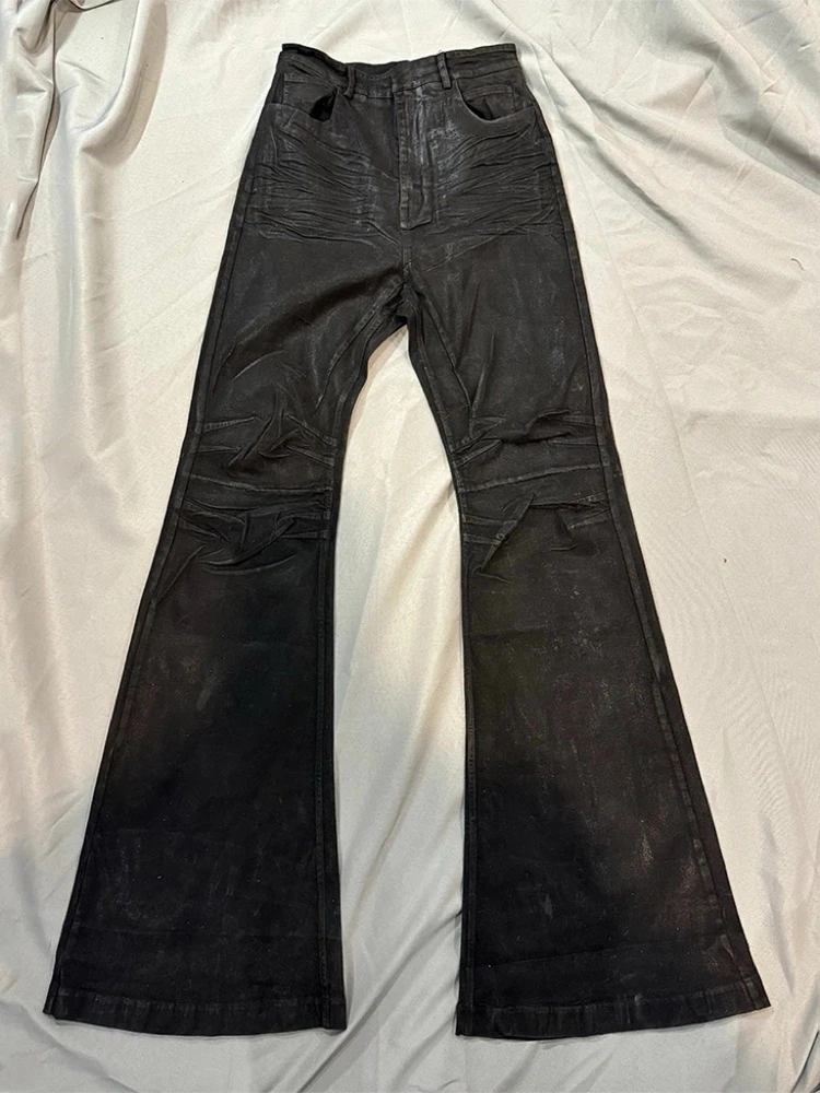 Handmade Bootcut Jeans Men's High Street Style Heavyweight Wax Coated Black Leather Bootcut Jeans Casual Wear Autumn Season
Handmade Bootcut Jeans Men's High Street Style Heavyweight Wax Coated Black Leather Bootcut Jeans Casual Wear Autumn Season