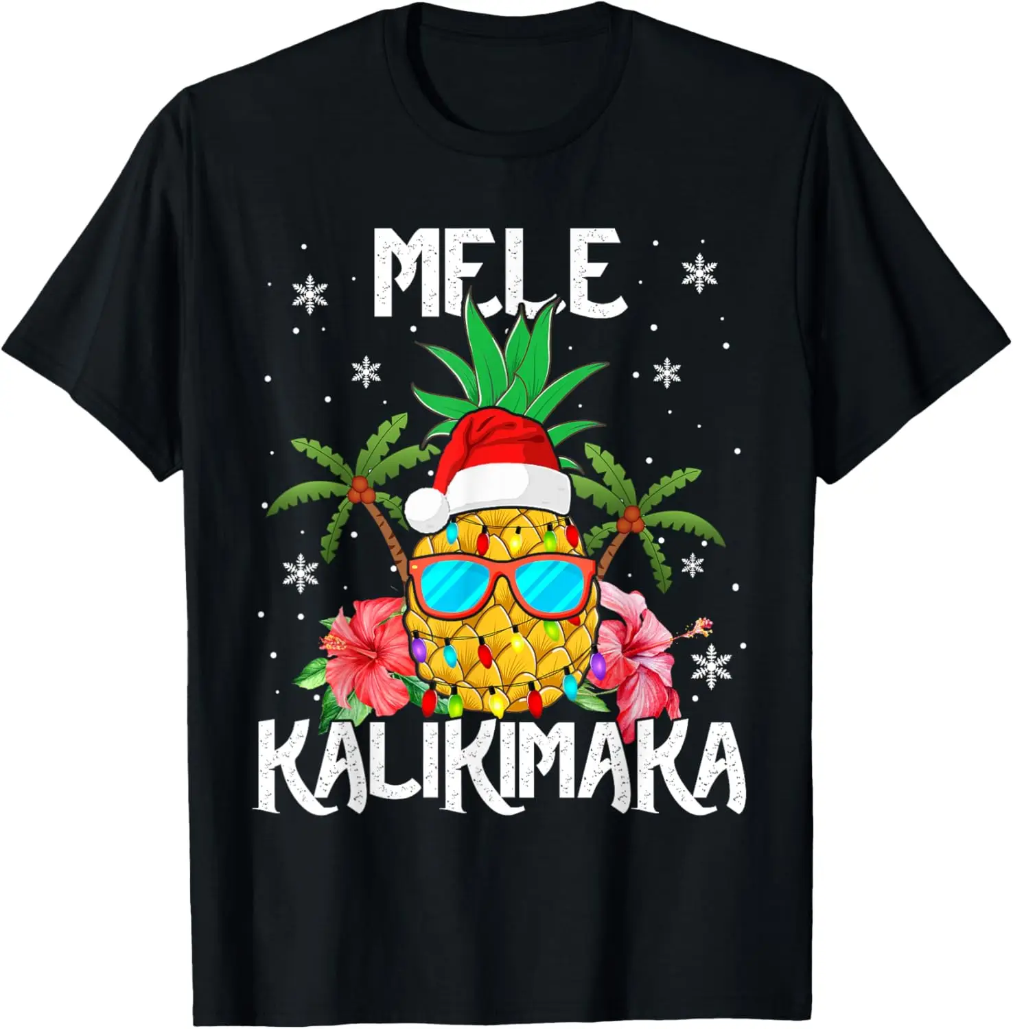 Mele Kalikimaka Счастливого Рождества Женская футболка с Сантой и гавайским ананасом
Mele Kalikimaka Счастливого Рождества Женская футболка с Сантой и гавайским ананасом