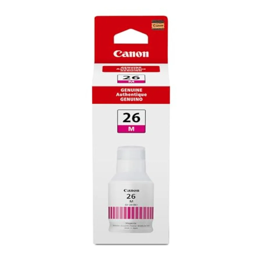 GI-26 Genuine Pigment Magenta Ink Bottle Compatible with MegaTank GX7120 GX6120 GX5120 GX6020 GX7020 GX6021 GX7021 GX5020 GX402
GI-26 Genuine Pigment Magenta Ink Bottle Compatible with MegaTank GX7120 GX6120 GX5120 GX6020 GX7020 GX6021 GX7021 GX5020 GX402