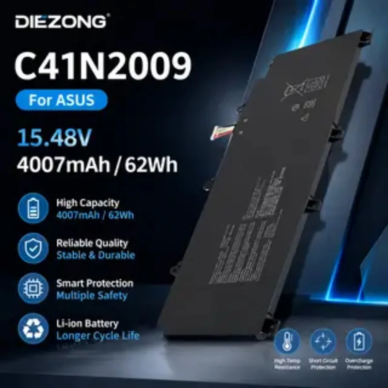 62WH C41N2009 Laptop Battery for ASUS ROG Flow X13 PV301 PV301QH GV301 GV301Q GV301QC GV301QH GV301RA GV301RC Lithium Battery
62WH C41N2009 Laptop Battery for ASUS ROG Flow X13 PV301 PV301QH GV301 GV301Q GV301QC GV301QH GV301RA GV301RC Lithium Battery
