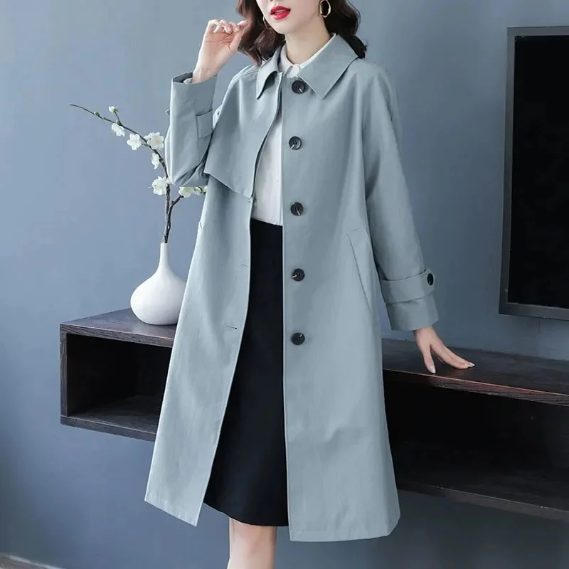 Women Thin Trench Coats 2025 New Autumn Fashion Solid Jackets Casual Lapel Neck Long Sleeve Loose Long Windbreaker Outwear
Women Thin Trench Coats 2025 New Autumn Fashion Solid Jackets Casual Lapel Neck Long Sleeve Loose Long Windbreaker Outwear