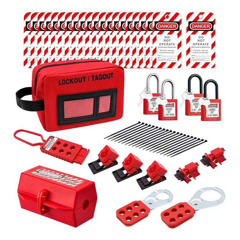Lockout Tagout Kit Lockout Hasps,Safety Padlocks,Plug Lockout, Clamp On And Universal Multipole Circuit Breaker Lockouts
Lockout Tagout Kit Lockout Hasps,Safety Padlocks,Plug Lockout, Clamp On And Universal Multipole Circuit Breaker Lockouts