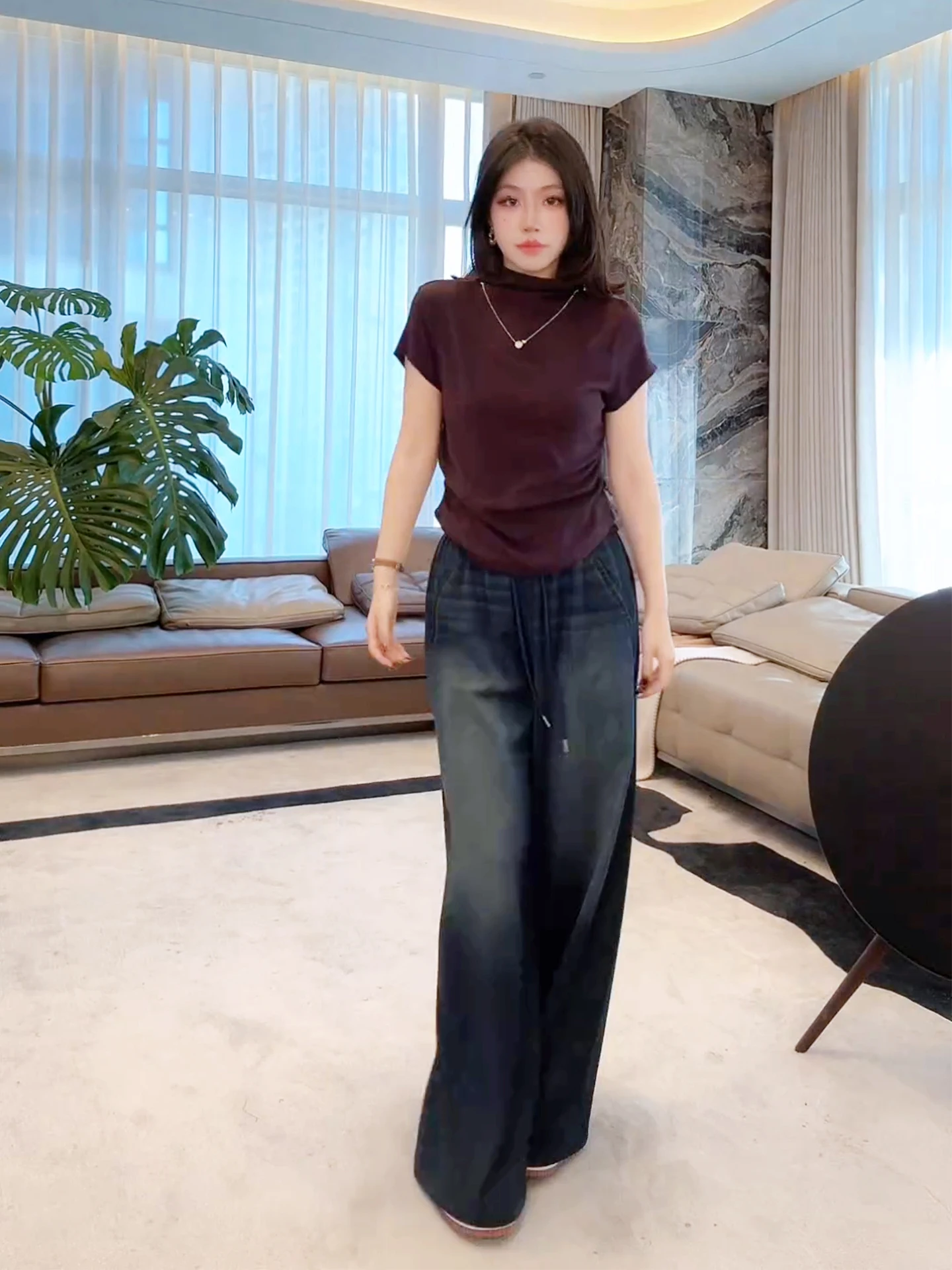 Ультрамягкий эластичный топ с высоким воротником и завязками, модный универсальный топ для похудения 【Hourglass irt】Mesa053 Женская футболка
Ультрамягкий эластичный топ с высоким воротником и завязками, модный универсальный топ для похудения 【Hourglass irt】Mesa053 Женская футболка