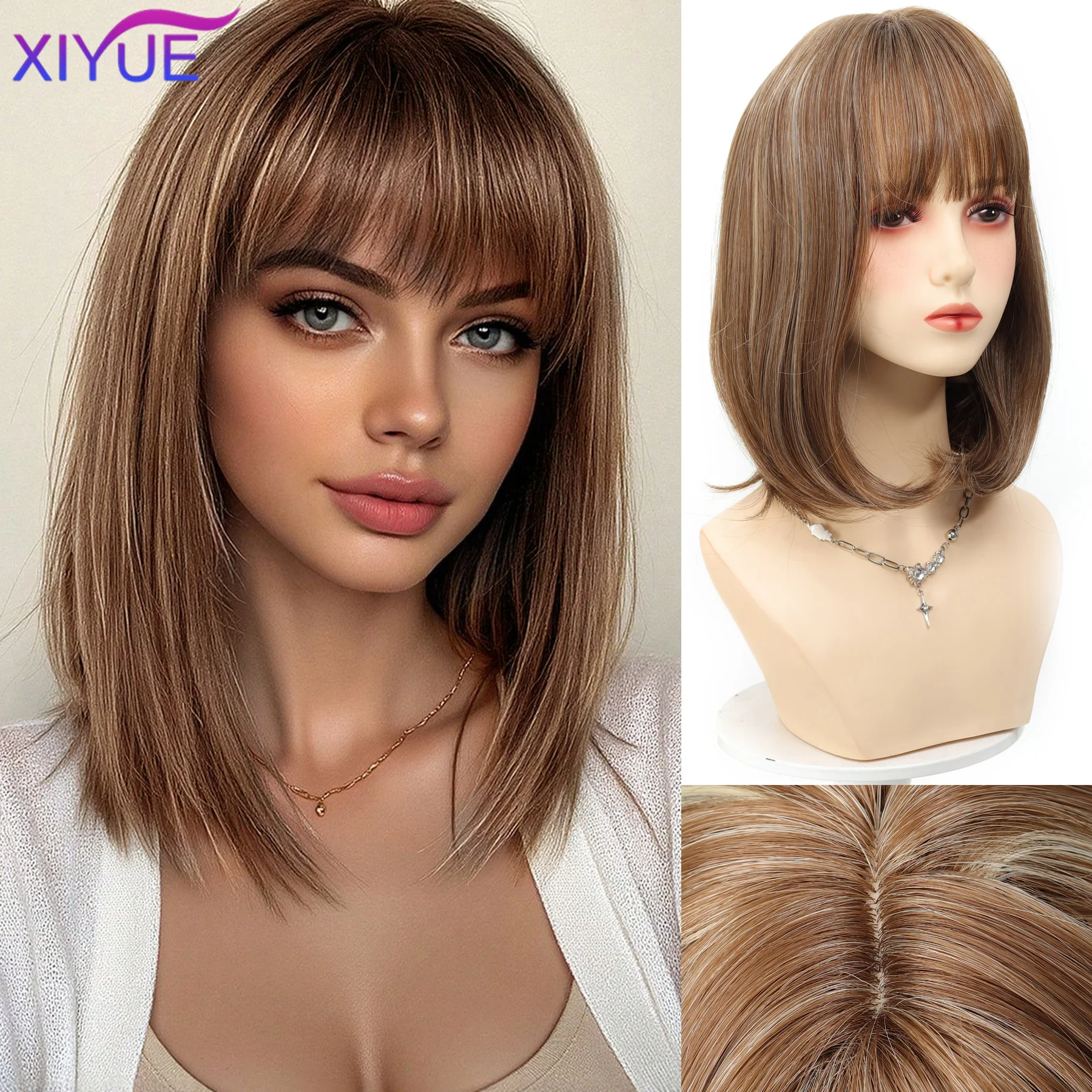 Daily Date Short Straight Synthetic Wigs for Women Flaxen Color Bob Wigs with Bangs Cosplay Party Heat Resistant Fake Hair
Daily Date Short Straight Synthetic Wigs for Women Flaxen Color Bob Wigs with Bangs Cosplay Party Heat Resistant Fake Hair