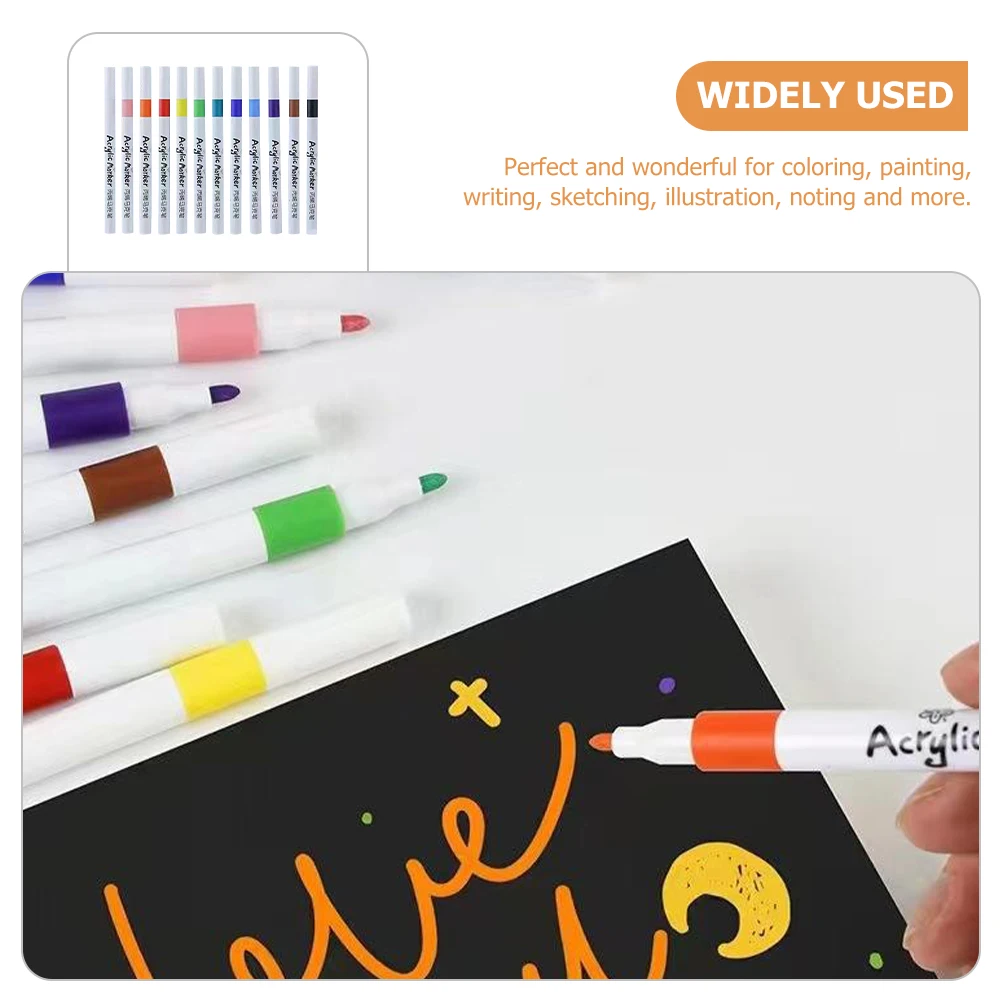 12 Pcs Acrylic Markers Artists Multi-function Paint Multipurpose Pens Rock Compact Size Graffiti Plastic Painting 
12 Pcs Acrylic Markers Artists Multi-function Paint Multipurpose Pens Rock Compact Size Graffiti Plastic Painting