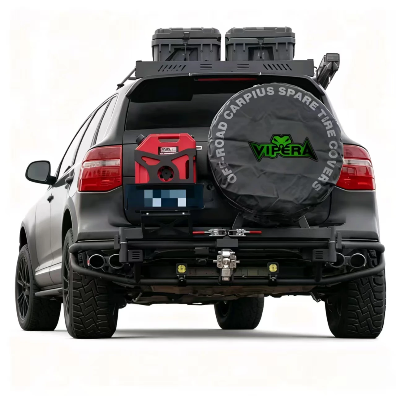 For Gen 1 Cayenne Rear Tubular Swing-Out Tire Bumper With Spare Tire And Jerry Can Mounts
For Gen 1 Cayenne Rear Tubular Swing-Out Tire Bumper With Spare Tire And Jerry Can Mounts