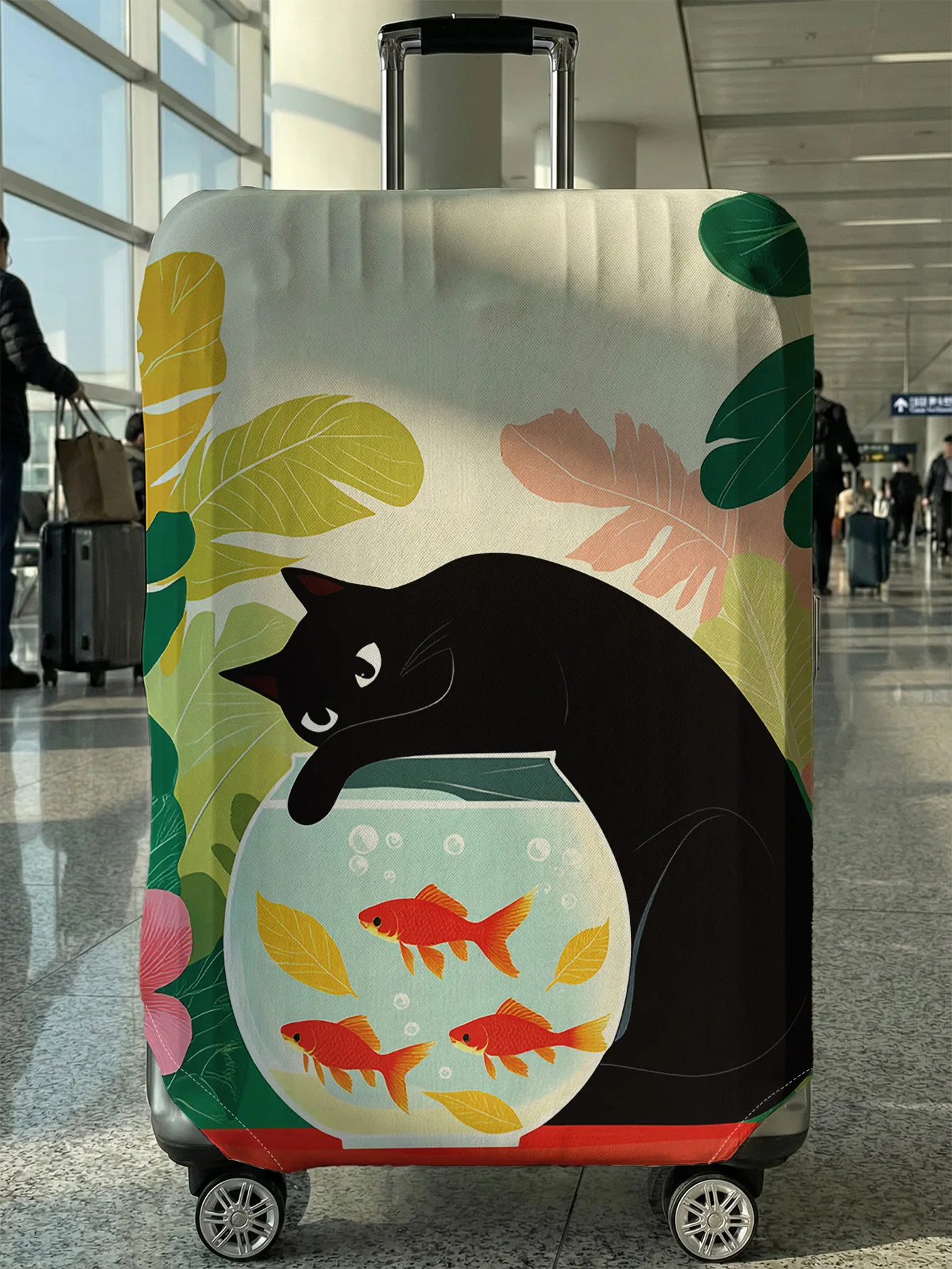 Black Cat with Fishbowl Print Luggage Cover, Suitable for 18-32 Inch Luggage Cover, Luggage Handle Glove, Travel Accessories
Black Cat with Fishbowl Print Luggage Cover, Suitable for 18-32 Inch Luggage Cover, Luggage Handle Glove, Travel Accessories